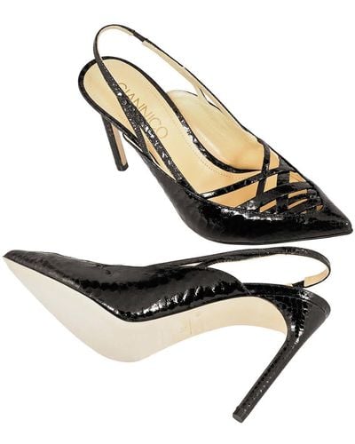 Giannico Amelia 110mm Heeled Court Shoes - Metallic