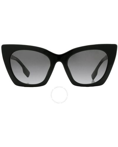 Burberry Marianne Grey Gradient Cat Eye Sunglasses Be4372u 30018g 52 - Black
