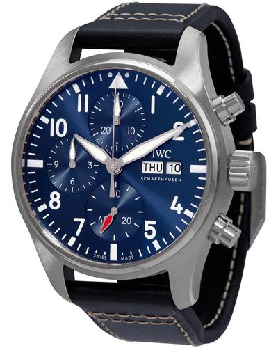 IWC Schaffhausen Pilot Chronograph Automatic Blue Dial Watch - Metallic
