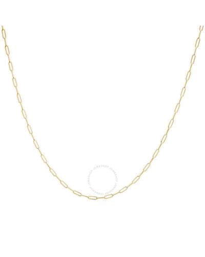 Haus of Brilliance Solid 14k Gold 2.5mm Paperclip Chain Necklace 18" Inches - Metallic