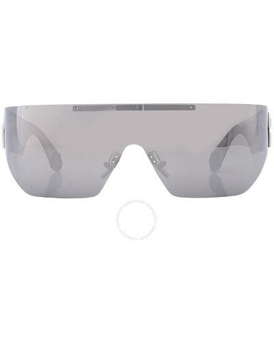Philipp Plein Silver Mirror Shield Sunglasses Spp029m 579x 99 - Gray