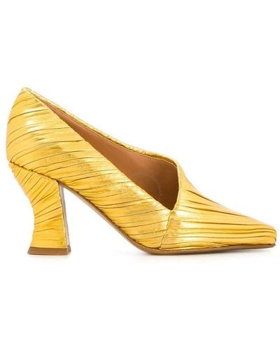 Bottega Veneta Almond 75mm Court Shoes - Yellow