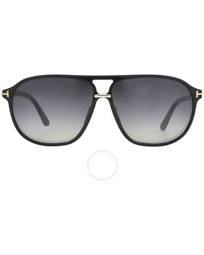 Tom Ford Bruce Smoke Gradient Navigator Sunglasses Ft1026 01b 61 - Gray