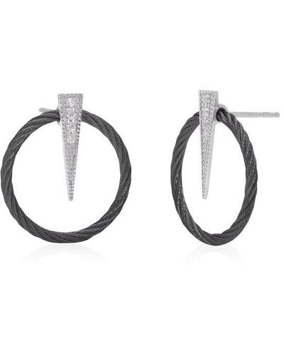 Alor Cable Full Circle Spear Earrings With 18k Gold & Diamonds - Metallic