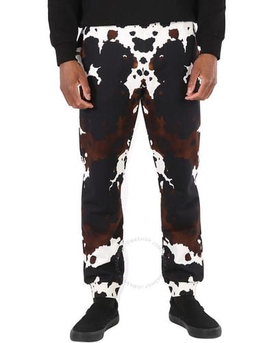 Burberry Dark Mocha Loop-back Cotton Camouflage-print Slim-fit jogging Trousers - Black