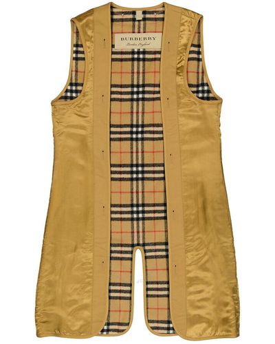 Burberry Chelsea And Kensington Vintage Check Wool And Cashmere Warmer - Yellow