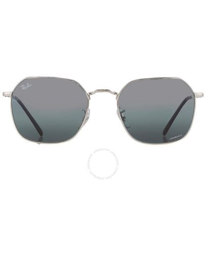 Ray-Ban Jim Polarized Blue Gradient Irregular Sunglasses Rb3694 9242g6 55 - Grey