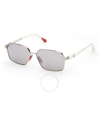 Moncler Montage Smoke Mirrored Navigator Sunglasses Ml0268 16c 59 - Metallic