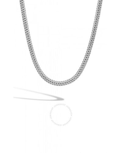 John Hardy Classic Chain Oval Sterling Silver Necklace - Metallic