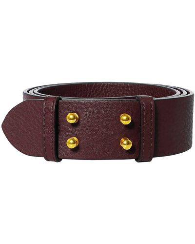 Burberry Deep Claret Belt Bag Grainy Leather Belt - Multicolor