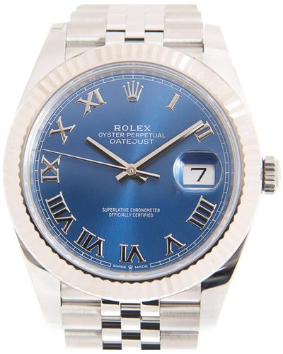 Rolex Oyster Perpetual Datejust Automatic Blue Dial Watch  Blrj