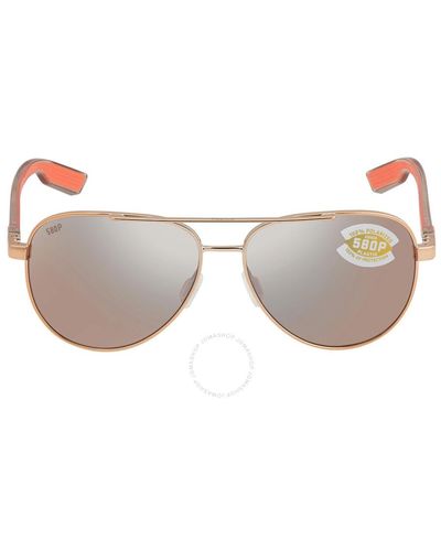 Costa Del Mar Peli Copper Silver Mirror Polarized Polycarbonate Sunglasses Pel 290 Oscp - Grey
