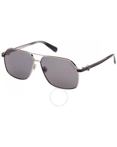 Moncler Icepol Smoke Navigator Sunglasses Ml0264 14a 61 - Metallic