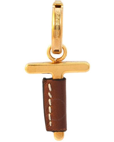 Burberry Leather-wrapped T Alphabet Charm - Metallic
