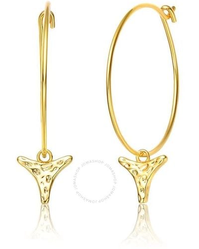 Rachel Glauber 14k Gold Plated Cubic Zirconia Hoop Earrings - Metallic