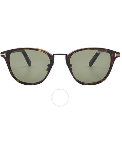 Tom Ford Green Oval Sunglasses Ft1049-d 52n 50 - Metallic