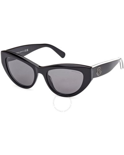 Moncler Modd Smoke Cat Eye Sunglasses Ml0258 01a 53 - Black