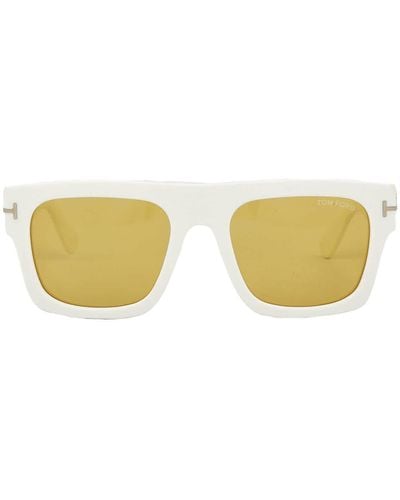 Tom Ford Fausto Vintage Yellow Square Sunglasses