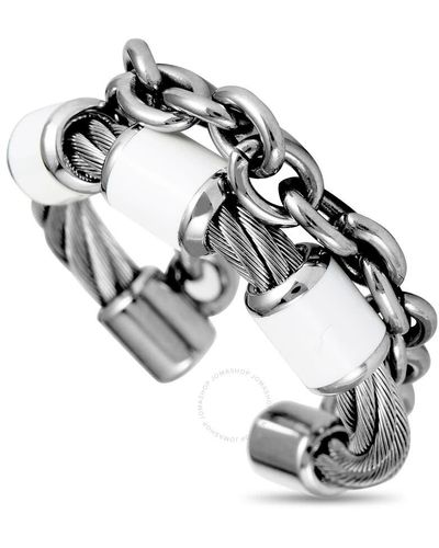 Charriol St. Tropez Stainless Steel White Enael Cable - Metallic
