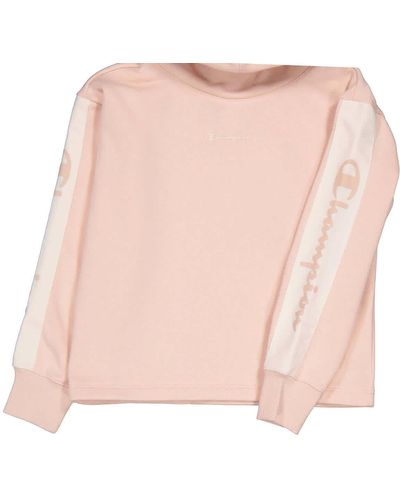 Champion Girls Logo Hooded Sweatshirt - Pink