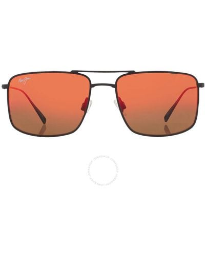 Maui Jim Aeko Hawaii Lava Navigator Sunglasses Rm886-02 55 - Red