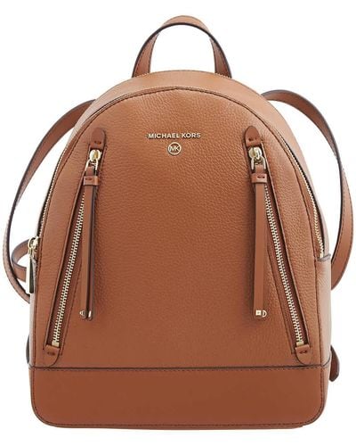 Michael Kors Brooklyn Medium Logo Backpack in Brown