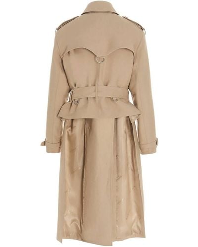 Burberry Tech Fabric Trench Coat - Natural