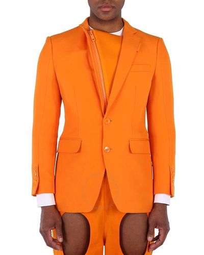 Burberry Deep Grain De Poudre English-fit Tuxedo Jacket - Orange
