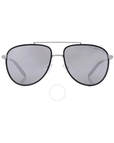 Michael Kors Saxon Mirror Pilot Sunglasses Mk1132j 10146g 59 - Gray