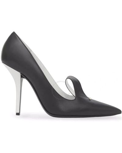 Burberry Two-tone Leather Point-toe Court Shoes - Grey