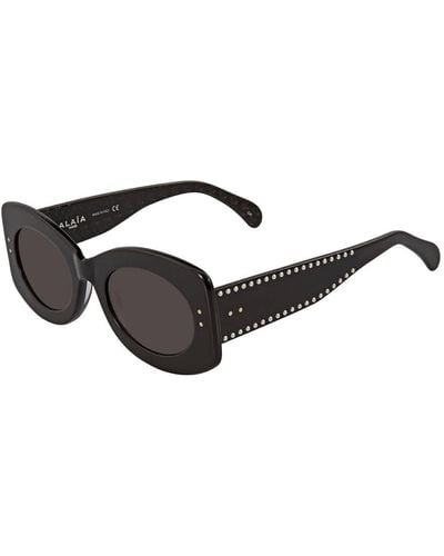 Alaïa Azzedine Gray Rectangular Sunglasses  51 - Black