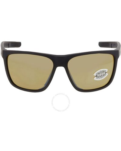 Costa Del Mar Cta Del Mar Ferg Xl Sunrise Silver Mirror Polarized Glass Sunglasses - Brown