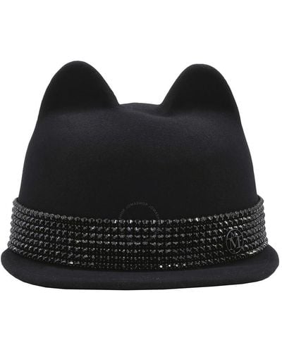 Maison Michel Jamie Stras Belt Hat - Black