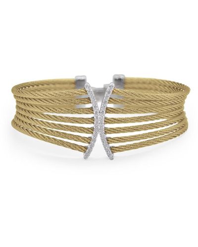 Alor Cable Butterfly Cuff With 18kt White Gold & Diamonds - Natural
