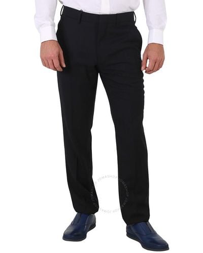 Burberry Classic Fit Wool Cashmere Tailored Trousers - Black