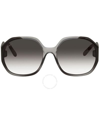 Ferragamo Gray Gradient Butterfly Sunglasses Sf943s 007 - Brown