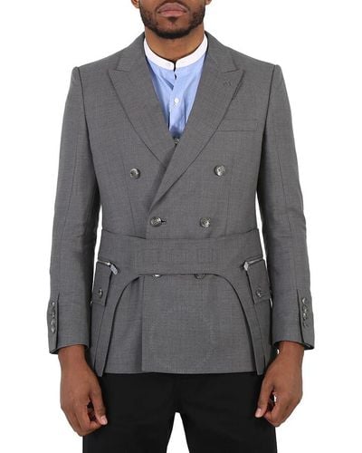 Burberry Charcoal English Fit Wool Tailored Jacket - Grey