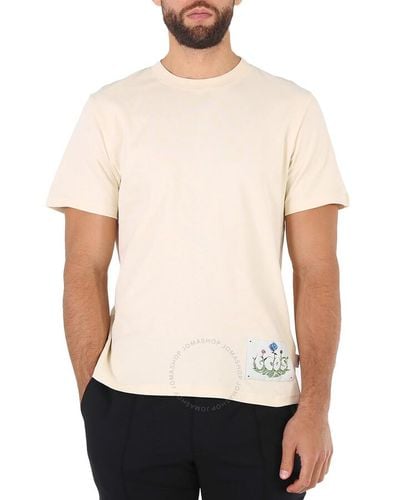 Gcds Whitecup Grey Roses Logo-print T-shirt