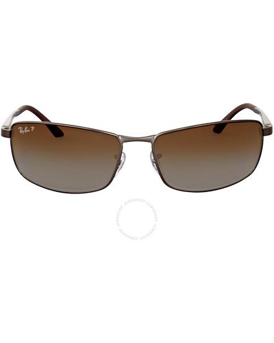 Ray-Ban Brown Gradient Rectangular Sunglasses Rb3498 029/t5