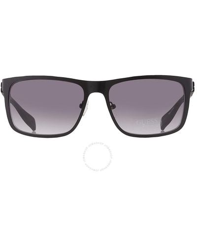 Guess Factory Smoke Gradient Rectangular Sunglasses Gf0169 02b 58 - Brown