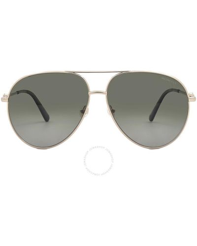 Moncler Green Pilot Sunglasses Ml0201 32r 60 - Metallic