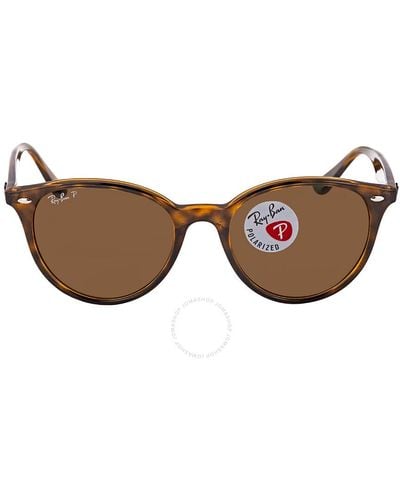 Ray-Ban Polarized Classic B-15 Round Sunglasses Rb4305 710/83 - Brown