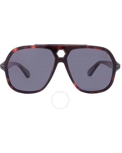 Philipp Plein Grey Navigator Sunglasses Spp004m 9atp 61