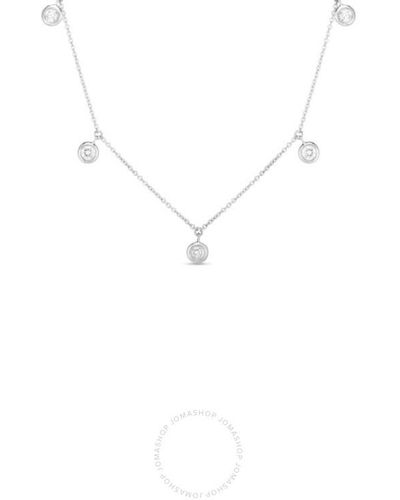 Roberto Coin 18k Gold Five Diamond Drop Station Necklace - White