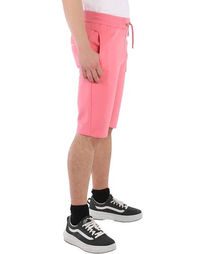 Balmain Oco Rose Saumon/ White Drawstring-fasting Bermuda Shorts - Pink