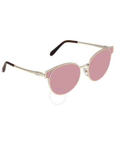 Chopard Light Brown Round Sunglasses Schc21s 594 56 - Pink