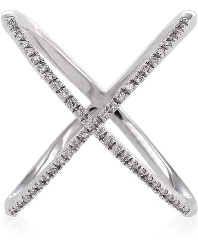 Diamanti Per Tutti Tone Cross-over Ring - Metallic
