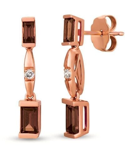 Le Vian Chocolate Quartz Earrings Set - Orange