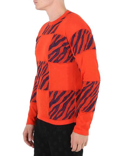 Roberto Cavalli Zebra Check-jacquard Sweater - Red
