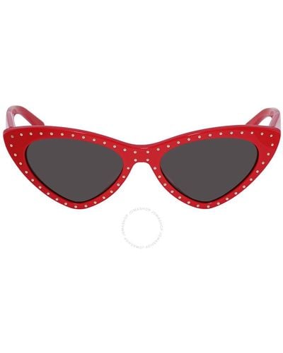 Moschino Mchino Grey Blue Cat Eye Sunglasses M 006/s 0c9a/ir 52 - Red
